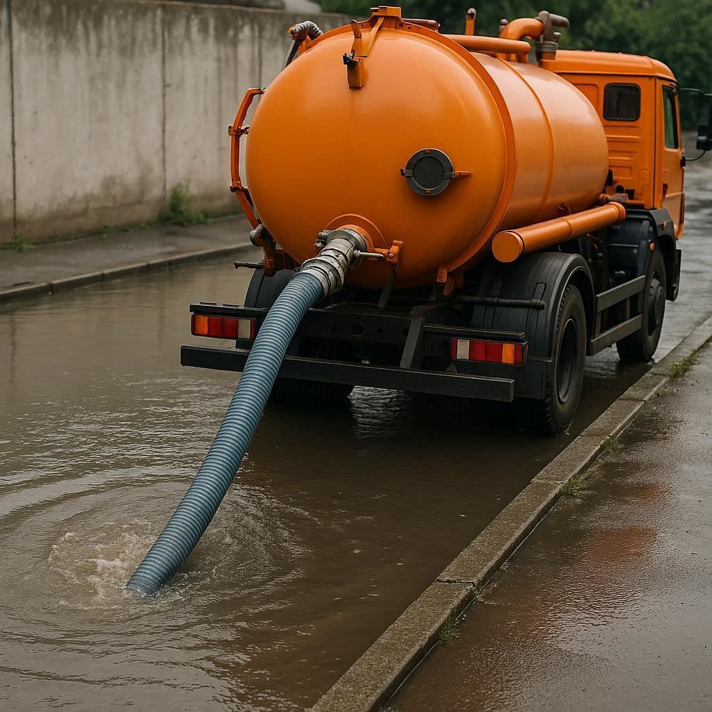 Откачка воды в Пушкине